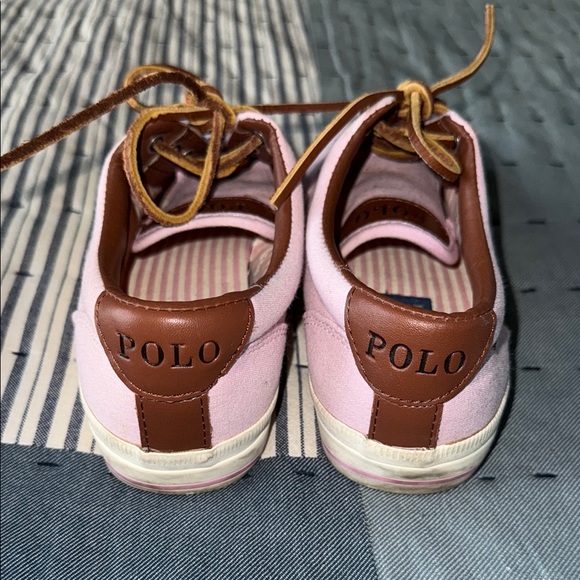 Ralph Lauren Pink and Brown Canvas Sneakers - Picture 7 of 8